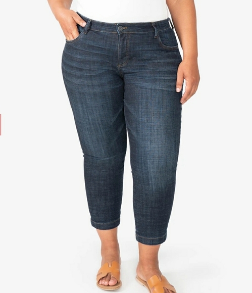 KUT from the KLOTH Jeans Lauren Crop Straight Leg Plus Size 18 Petite NWT - Picture 3 of 7